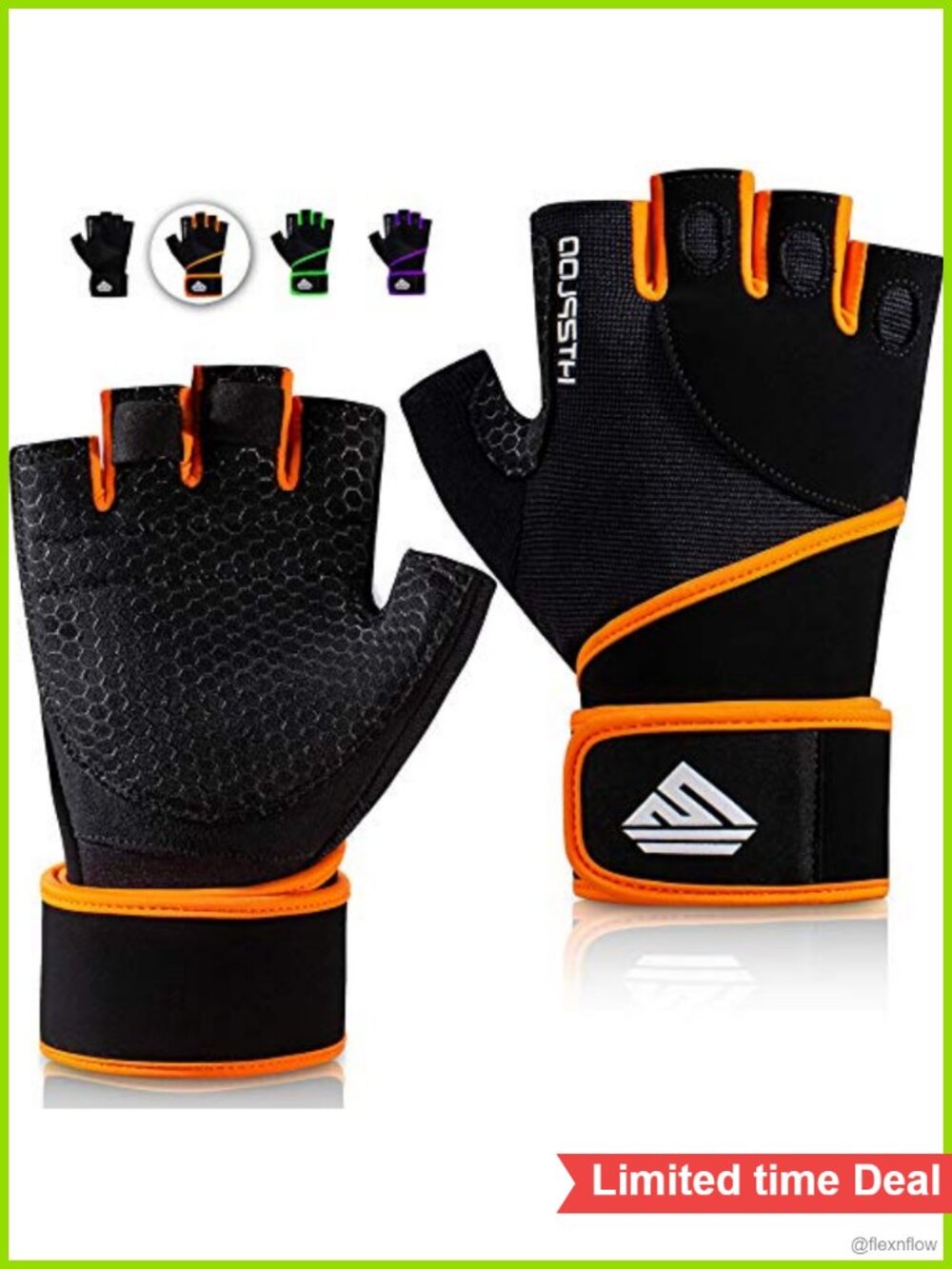 Workout Gloves with Full Palm Pad & Wrist Wraps for Gym Training